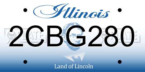 2CBG280 Illinois License Plate