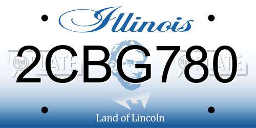 2CBG780 Illinois License Plate