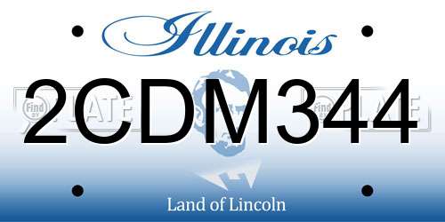 2CDM344 Illinois License Plate