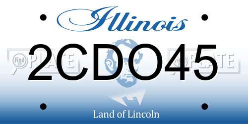 2CDO45 Illinois License Plate