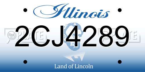 2CJ4289 Illinois License Plate