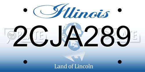 2CJA289 Illinois License Plate
