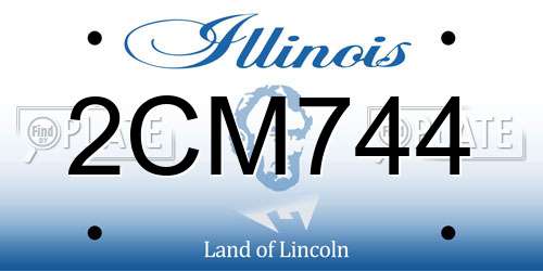 2CM744 Illinois License Plate