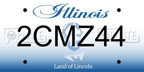 2CMZ44 Illinois License Plate