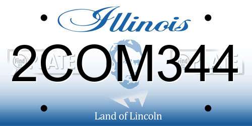 2COM344 Illinois License Plate