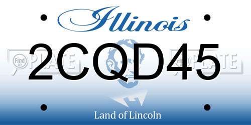 2CQD45 Illinois License Plate