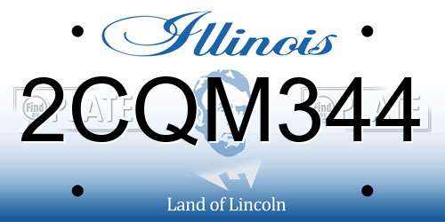 2CQM344 Illinois License Plate