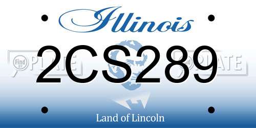 2CS289 Illinois License Plate