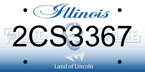 2CS3367 Illinois License Plate