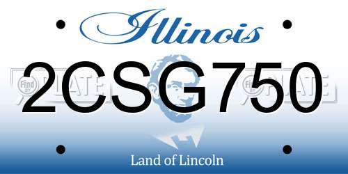 2CSG750 Illinois License Plate