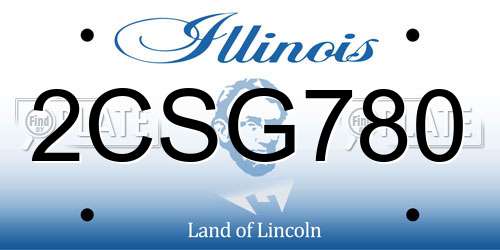2CSG780 Illinois License Plate