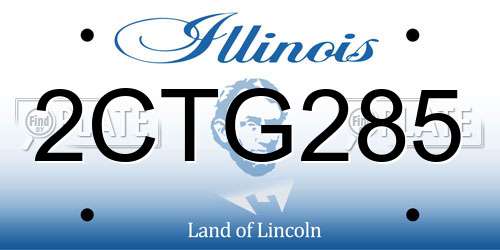 2CTG285 Illinois License Plate
