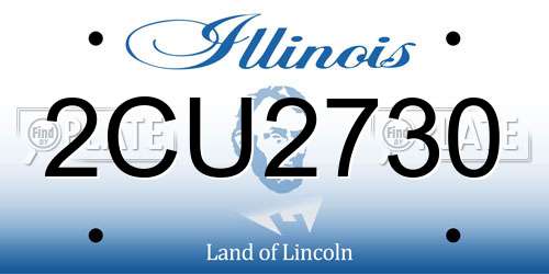 2CU2730 Illinois License Plate