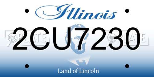 2CU7230 Illinois License Plate