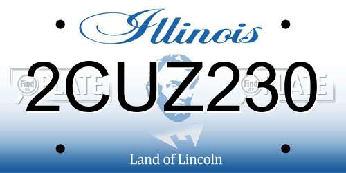2CUZ230 Illinois License Plate