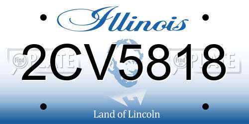 2CV5818 Illinois License Plate