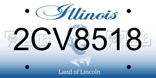 2CV8518 Illinois License Plate