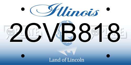 2CVB818 Illinois License Plate