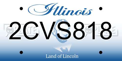 2CVS818 Illinois License Plate