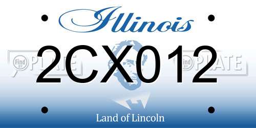 2CX012 Illinois License Plate