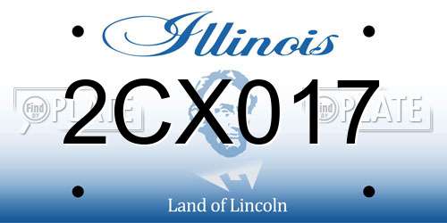 2CX017 Illinois License Plate