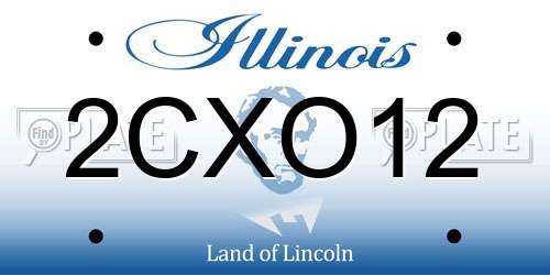 2CXO12 Illinois License Plate