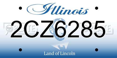 2CZ6285 Illinois License Plate