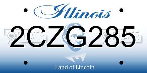 2CZG285 Illinois License Plate