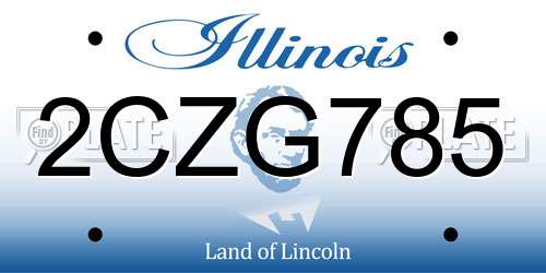 2CZG785 Illinois License Plate