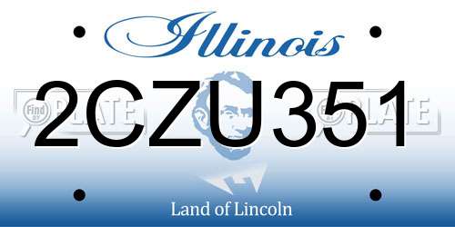 2CZU351 Illinois License Plate