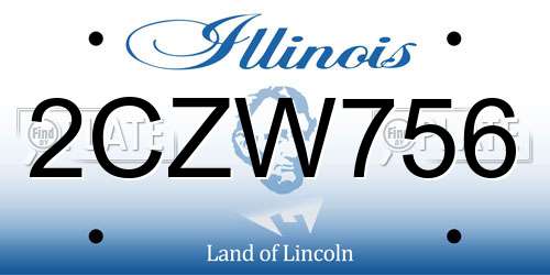2CZW756 Illinois License Plate