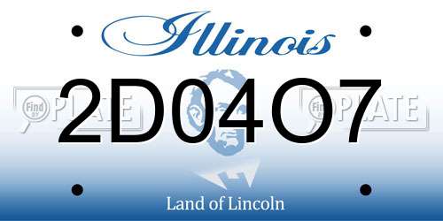 2D04O7 Illinois License Plate