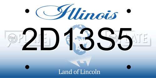 2D13S5 Illinois License Plate
