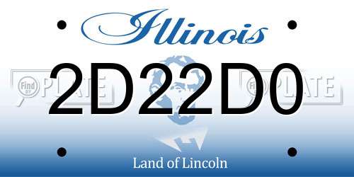 2D22D0 Illinois License Plate