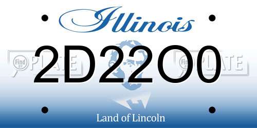 2D22O0 Illinois License Plate