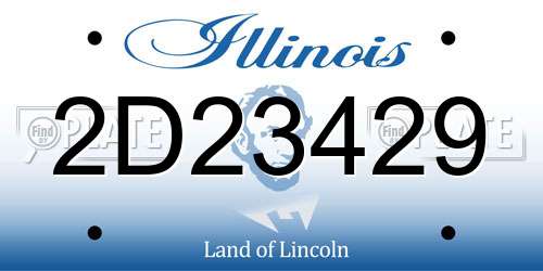 2D23429 Illinois License Plate