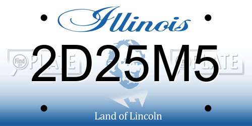 2D25M5 Illinois License Plate