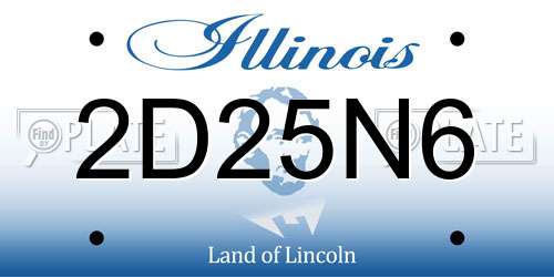 2D25N6 Illinois License Plate