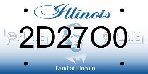 2D27O0 Illinois License Plate