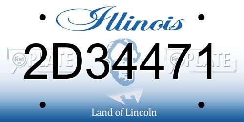 2D34471 Illinois License Plate