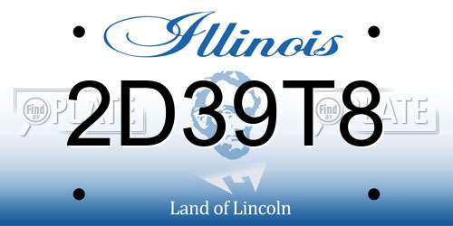 2D39T8 Illinois License Plate