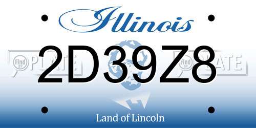 2D39Z8 Illinois License Plate