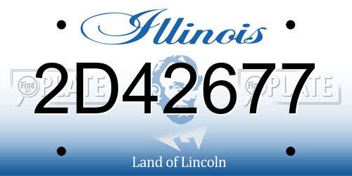 2D42677 Illinois License Plate