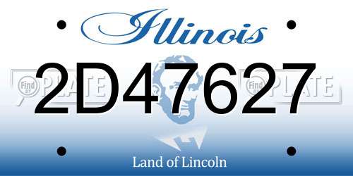 2D47627 Illinois License Plate