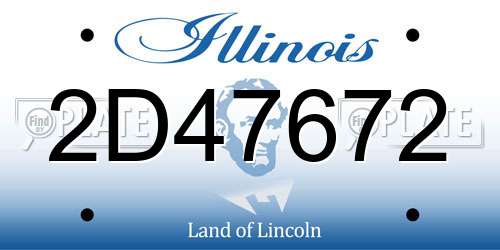 2D47672 Illinois License Plate