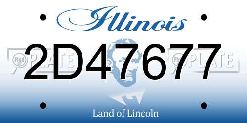 2D47677 Illinois License Plate