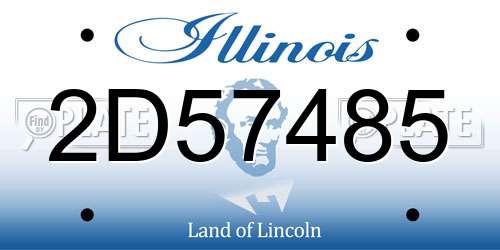 2D57485 Illinois License Plate