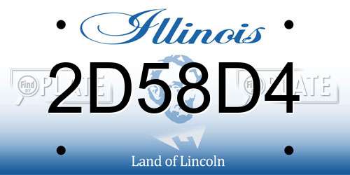 2D58D4 Illinois License Plate