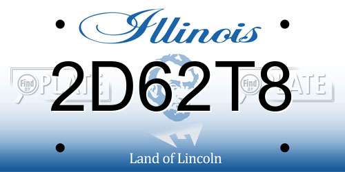 2D62T8 Illinois License Plate