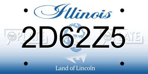2D62Z5 Illinois License Plate